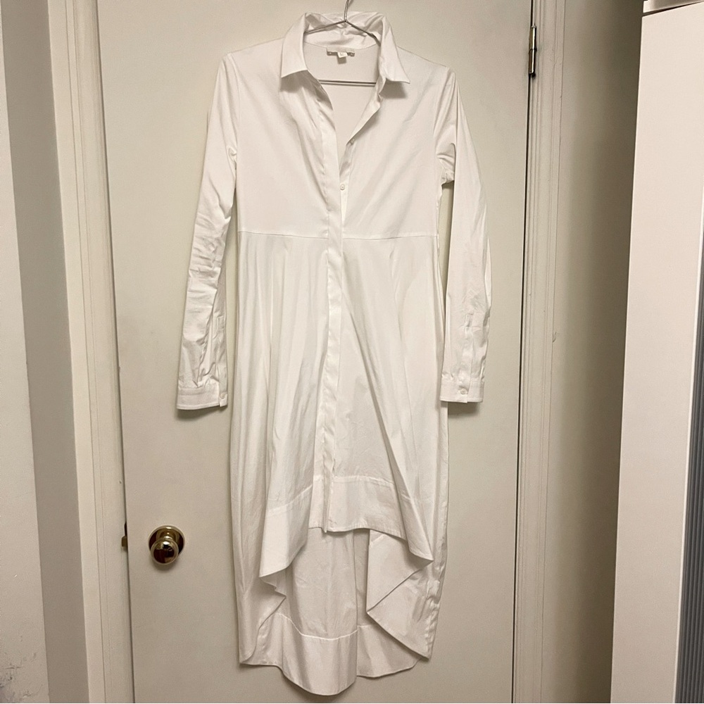 COS long white dress shirt size 2